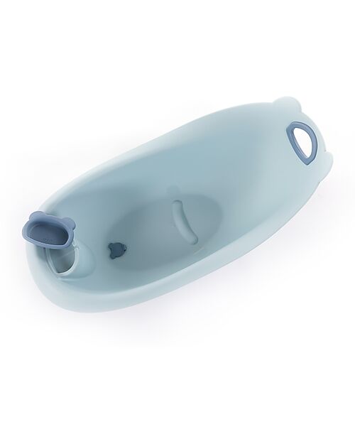Bo Jungle Bear Bath Tub with Reducer - Pastel Blue - Ergonomic Baby Bath Tubs and Accessories