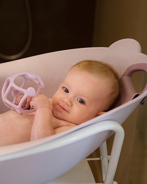 Bo Jungle Bear Bath Tub with Reducer - Pastel Pink - Ergonomic Baby Bath Tubs and Accessories