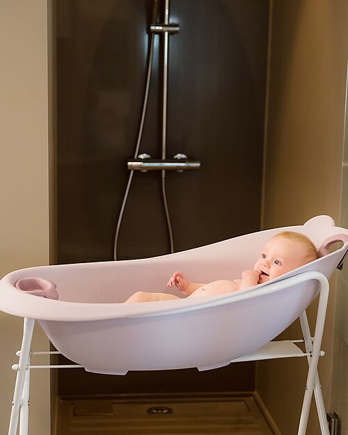Bo Jungle Bear Bath Tub with Reducer - Pastel Pink - Ergonomic Baby Bath Tubs and Accessories