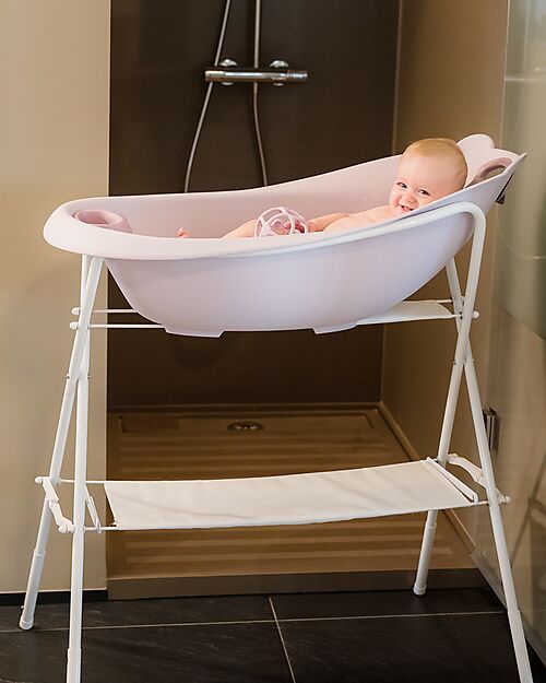 Bo Jungle Bear Bath Tub with Reducer - Pastel Pink - Ergonomic Baby Bath Tubs and Accessories