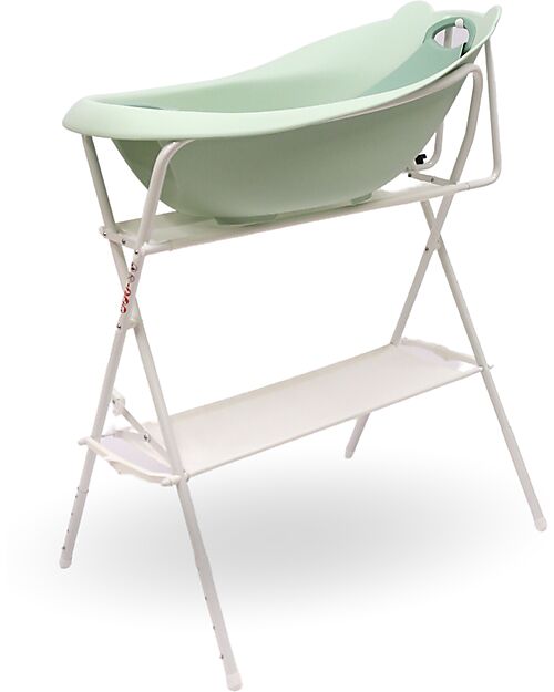 Bo Jungle Bear Bath Tub with Reducer - Sage Green - Ergonomic Baby Bath Tubs and Accessories