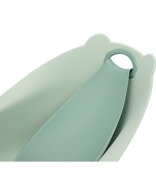 Bo Jungle Bear Bath Tub with Reducer - Sage Green - Ergonomic Baby Bath Tubs and Accessories
