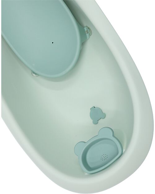 Bo Jungle Bear Bath Tub with Reducer - Sage Green - Ergonomic Baby Bath Tubs and Accessories