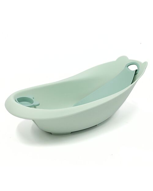 Bo Jungle Bear Bath Tub with Reducer - Sage Green - Ergonomic Baby Bath Tubs and Accessories