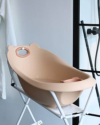 Bo Jungle Bear Bath Tub with Reducer - Terracotta - Ergonomic Baby Bath Tubs and Accessories