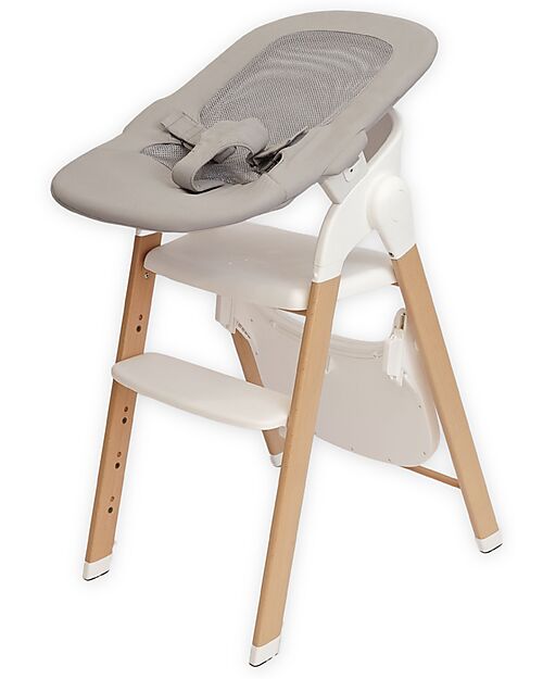 Bo Jungle Bouncer - Pure White - Compatible with Grow With Me High Chair Bouncers