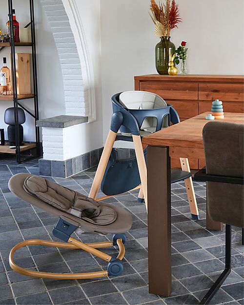 Bo Jungle Bouncer - Shady Grey - Compatible with Grow With Me High Chair Bouncers