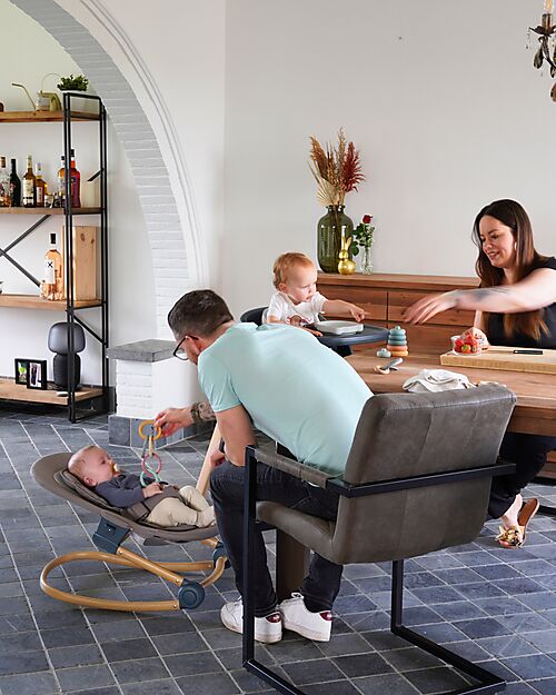 Bo Jungle Bouncer - Shady Grey - Compatible with Grow With Me High Chair Bouncers