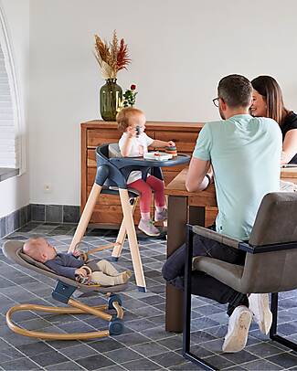 Bo Jungle Bouncer - Shady Grey - Compatible with Grow With Me High Chair Bouncers