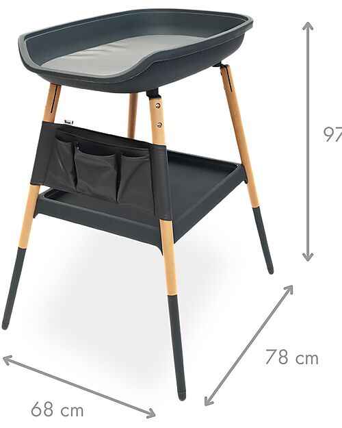 Bo Jungle Changing Table with Balneo Edges - Shady Gret - 97x78x68 cm Changing Tables