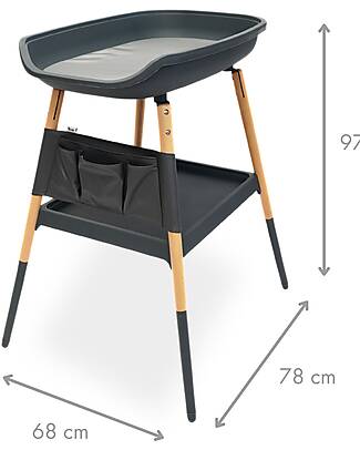 Bo Jungle Changing Table with Balneo Edges - Shady Gret - 97x78x68 cm Changing Tables