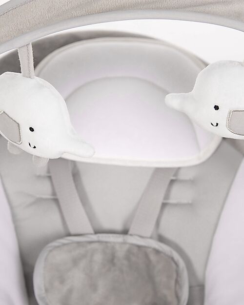 Bo Jungle Dolphy Rocking Bouncer - Pure White - Up to 9kg Bouncers
