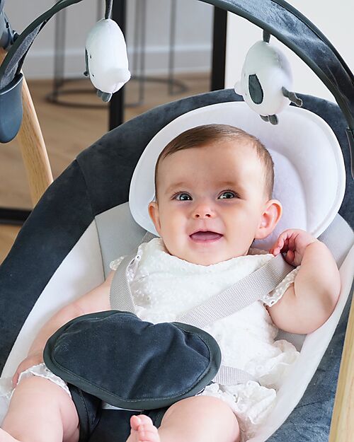 Bo Jungle Dolphy Rocking Bouncer - Shady Grey - Up to 9kg Bouncers