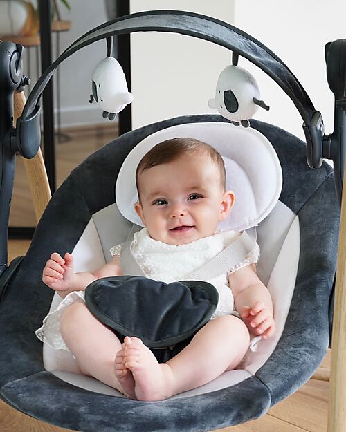 Bo Jungle Dolphy Rocking Bouncer - Shady Grey - Up to 9kg Bouncers