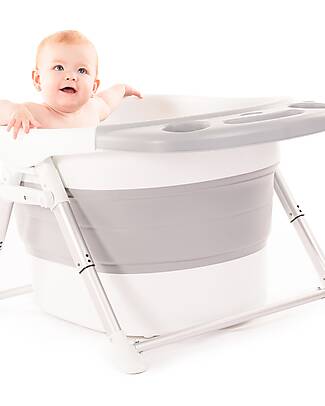 Bo Jungle Foldable First Baths Bathtub - Grey and White - 80 x 57 x 42 cm Baby Bath Tubs and Accessories