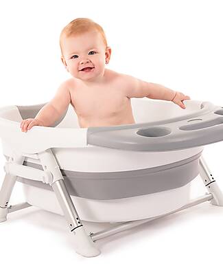 Bo Jungle Foldable First Baths Bathtub - Grey and White - 80 x 57 x 42 cm Baby Bath Tubs and Accessories