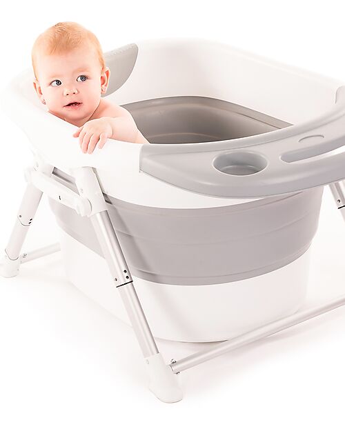 Bo Jungle Foldable First Baths Bathtub - Grey and White - 80 x 57 x 42 cm Baby Bath Tubs and Accessories