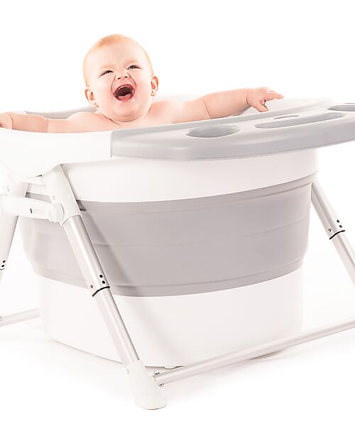 Bo Jungle Foldable First Baths Bathtub - Grey and White - 80 x 57 x 42 cm Baby Bath Tubs and Accessories