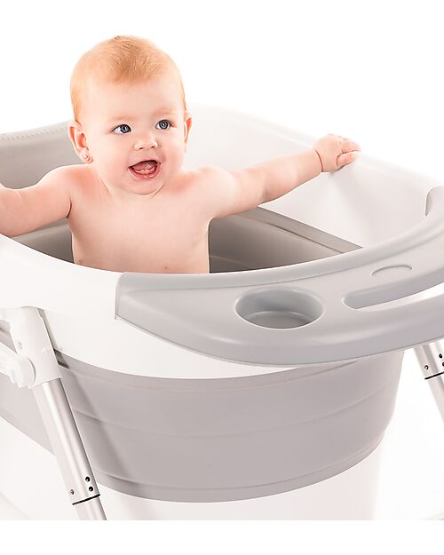 Bo Jungle Foldable First Baths Bathtub - Grey and White - 80 x 57 x 42 cm Baby Bath Tubs and Accessories