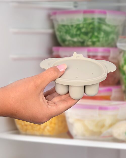 Bo Jungle Fruit Feeder Silicone Tray - Dune - Ideal for Freezing Snack Boxes