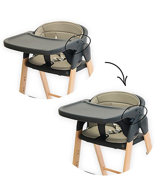 Bo Jungle Grow With Me High Chair - Shady Grey - Ultra Compact High Chairs
