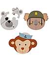 Bo Jungle Set of 3 Animal Sticker Puzzles - Koala Bear Monkey - 3+ Years Puzzles
