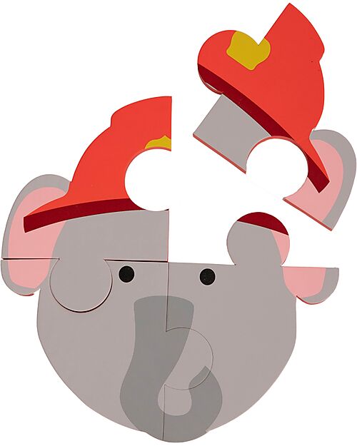 Bo Jungle Set of 3 Animal Sticker Puzzles - Panda Elephant Lion - 3+ Years Puzzles