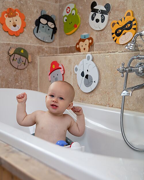 Bo Jungle Set of 3 Animal Sticker Puzzles - Tiger Hippopotamus Frog - 3+ Years Puzzles