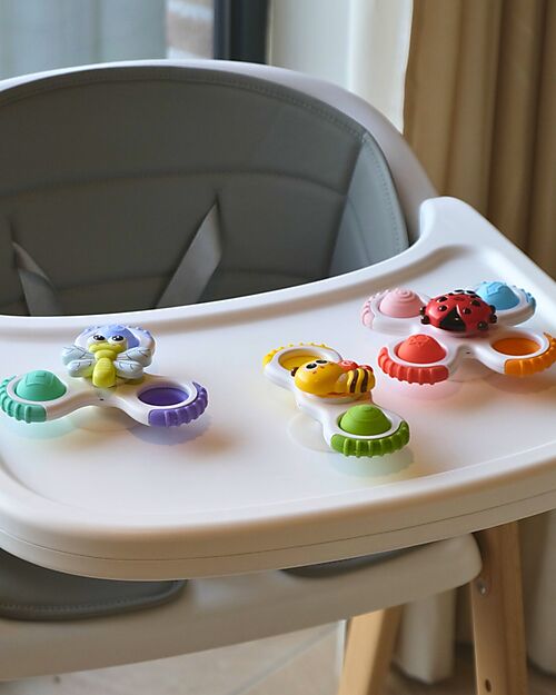 Bo Jungle Set of 3 Spinners with Suction Cup - Silicone - 12+ Months Sensory Games_
