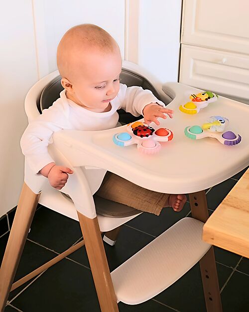 Bo Jungle Set of 3 Spinners with Suction Cup - Silicone - 12+ Months Sensory Games_