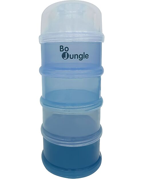 Bo Jungle Stackable Milk Powder or Snack Container - Classy Blue - with 4 Airtight Compartments Food Containers