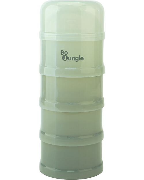 Bo Jungle Stackable Milk Powder or Snack Container - Jade - With 4 Airtight Compartments Food Containers