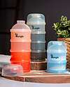 Bo Jungle Stackable Milk Powder or Snack Container - Tinted Terracotta - With 4 Airtight Compartments Food Containers
