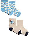Bobo Choses 2 Pack Checherboard and Cat Long Socks - Cotton Socks
