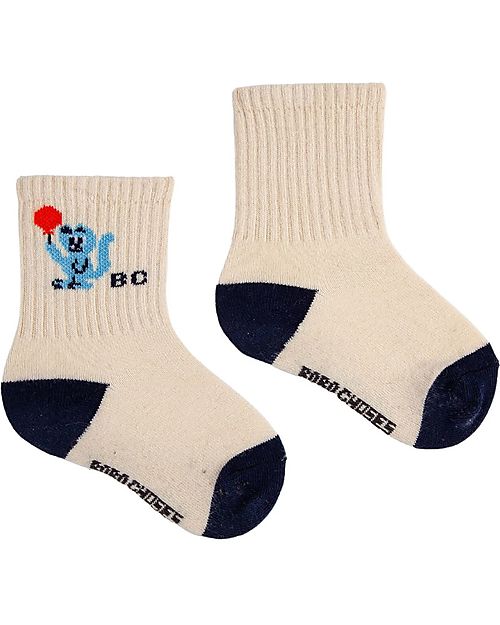 Bobo Choses 2 Pack Checherboard and Cat Long Socks - Cotton Socks