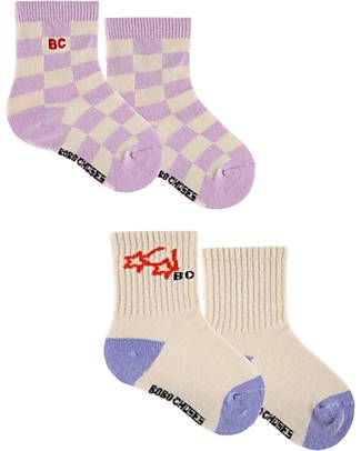 Bobo Choses 2 Pack Checherboard and Stars Glasses Long Socks - Cotton Socks