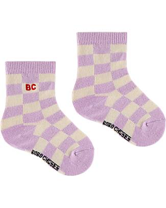 Bobo Choses 2 Pack Checherboard and Stars Glasses Long Socks - Cotton Socks