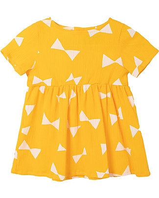 Bobo Choses All Over Bow Dress - Yellow - 100% cotton Dresses