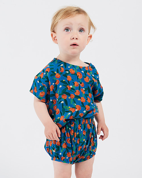 Bobo Choses All Over Oranges Blouse - Short Sleeves Bluse