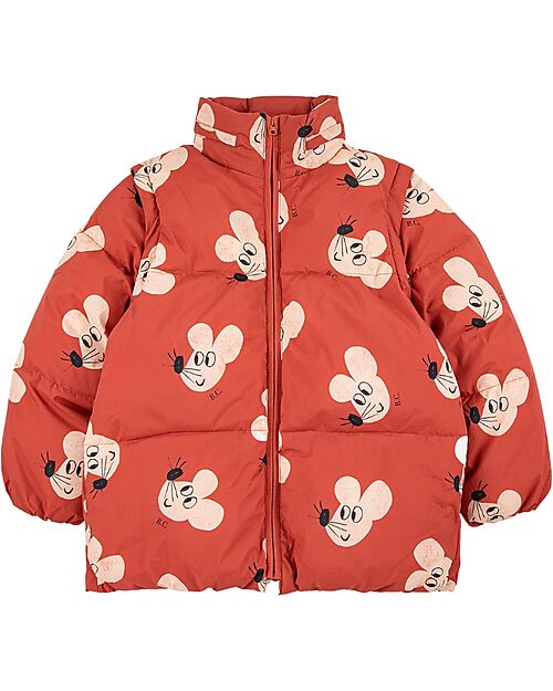 Bobo Choses Anorak with Detachable Sleeves - Mouse all Over - 100% Recycled Polyamide ​ Down Jacket