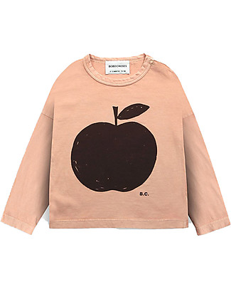 Bobo Choses Apple Long Sleeve Sweater - Caramel - 100% Bion Cotton Long Sleeves Tops