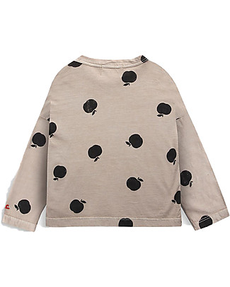 Bobo Choses Apple Long Sleeve Sweater - Coffee and Milk - 100% Organic Cotton Long Sleeves Tops