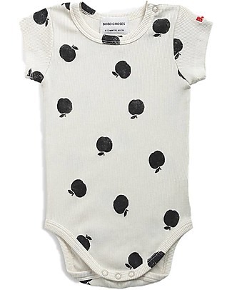 Bobo Choses Apple Short Sleeved Bodysuit - White - 100% Organic Cotton Short Sleeves Bodies