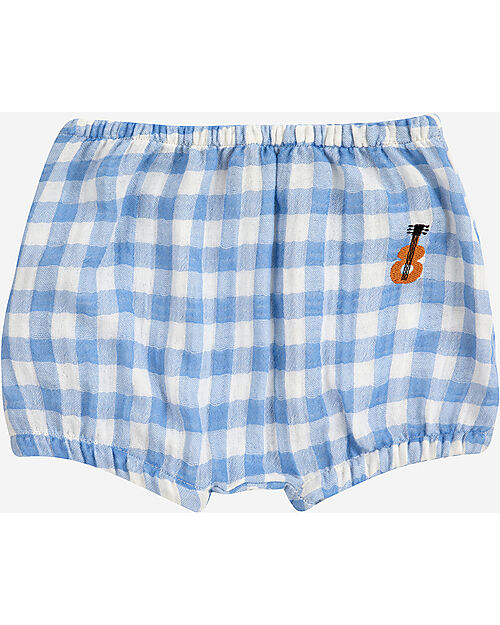 Bobo Choses Baby Acoustic Guitar Body and Vichy Accesorios Set - Light Blue - Cotton Short Sleeves Bodies