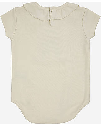 Bobo Choses Baby Rainbow Ruffle Collar Body - Offwhite - Organic Cotton Short Sleeves Bodies