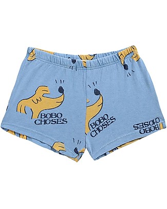 Bobo Choses Baby Shorts - Sniffy Dog All Over - 100% Organic Cotton Jeans