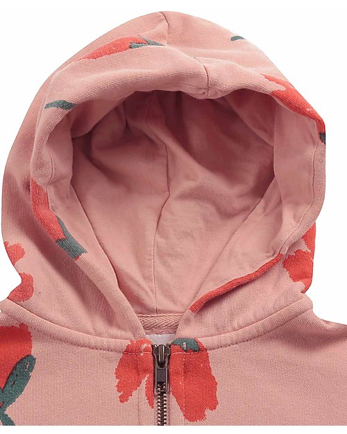 Bobo Choses Big Flowers All Over zipped hoodie - Rose cloud - 100% Organic cotton Sweatshirts