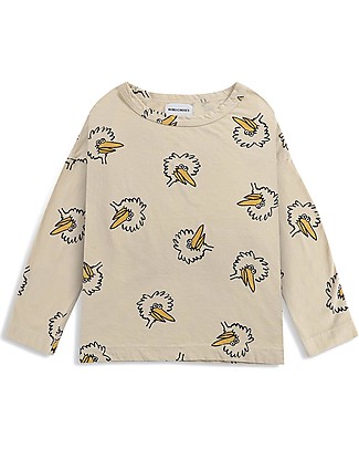 Bobo Choses Birdie All Over long sleeve T-shirt - Soybean - 100% Organic cotton Long Sleeves Tops