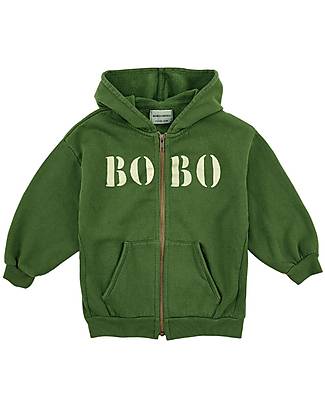 Bobo Choses Bobo White Hooded Sweatshirt - Dark Green - 100% Organic Cotton Sweatshirts