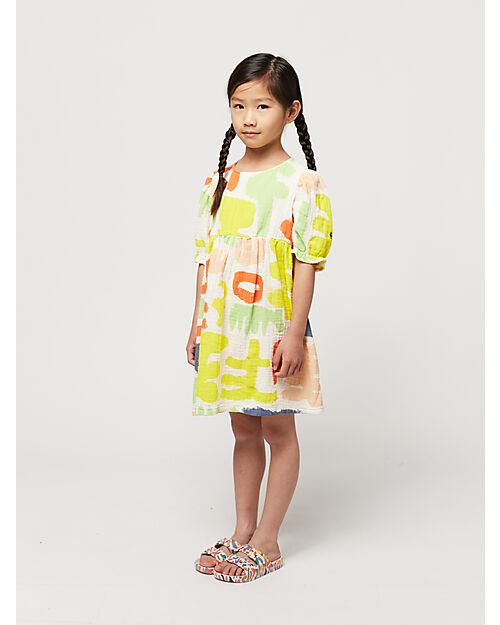 Bobo Choses Carnival All Over Puffed Sleeve Woven Dress - Offwhite - 100% Cotton Dresses_